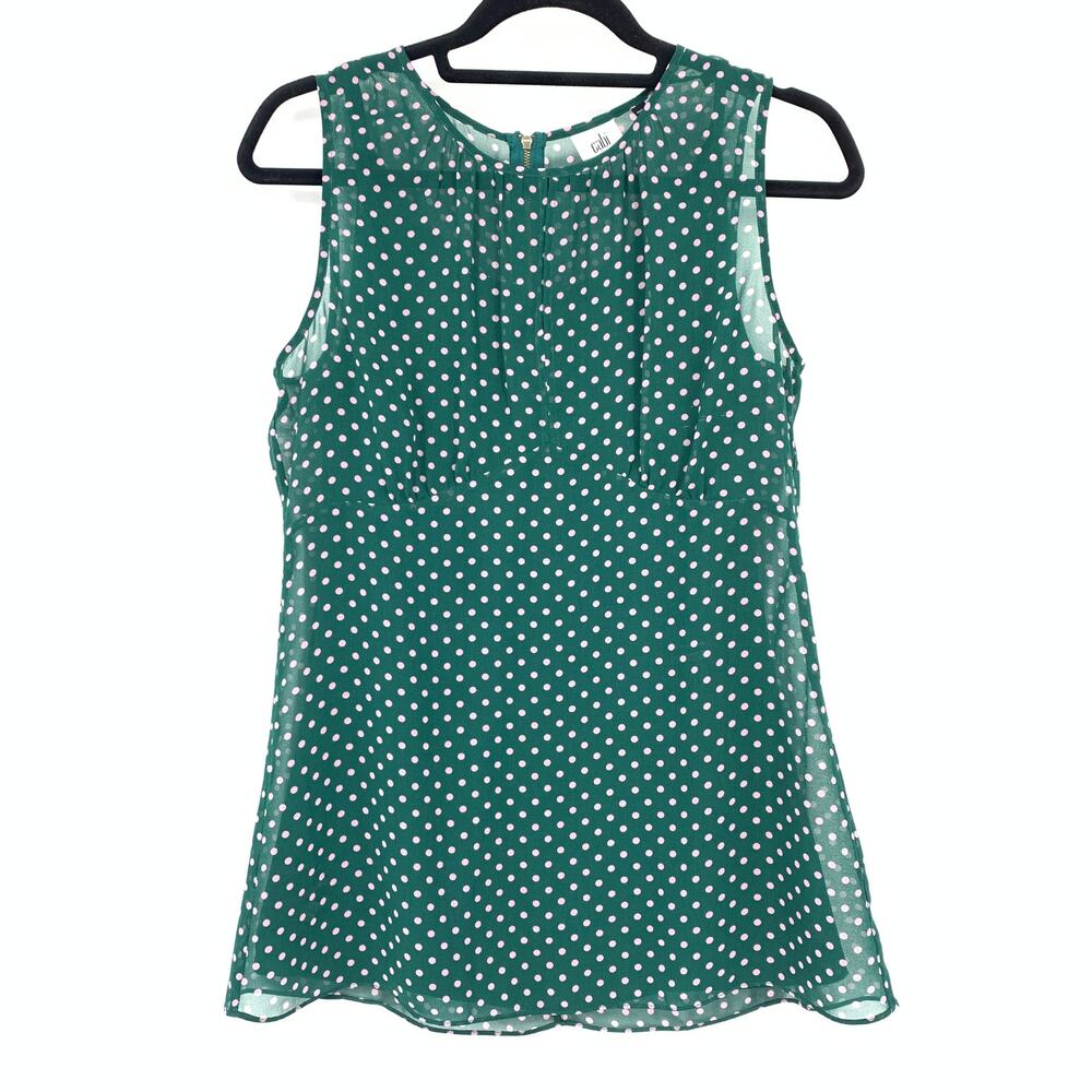 Green Polka Dot Sleeveless Top